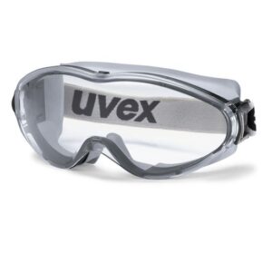 uvex Vollsichtbrille ultrasonic supravision excellence grau-schwarz-klar, geeignet für Brillentraeger - Schutzbrille, Arbeitsschutzbrille mit Seitenschutz