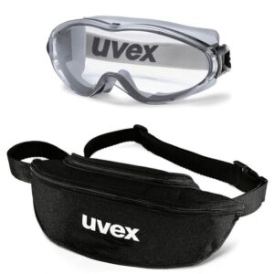UVEX Vollsichtbrille ultrasonic 9302 - Set inkl. Textil-Etui - 9302285 / 9302245 - Vollsicht-Schutzbrillen mit klarer Scheibe, beschlagfrei, kratzfest