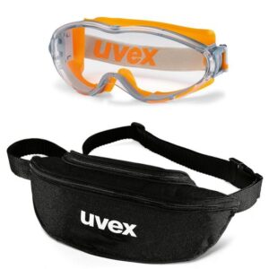 UVEX Vollsichtbrille ultrasonic 9302 - Set inkl. Textil-Etui - 9302285 / 9302245 - Vollsicht-Schutzbrillen mit klarer Scheibe, beschlagfrei, kratzfest