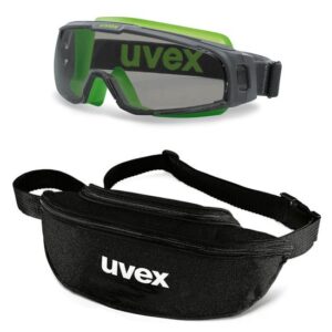 UVEX Vollsichtbrille u-sonic 9308 Set mit Textil-Etui - Vollsicht-Schutzbrille in verschiedenen Ausführungen - 9308245 9308240 9308246 9308247 9308248 - Scheiben klar und grau