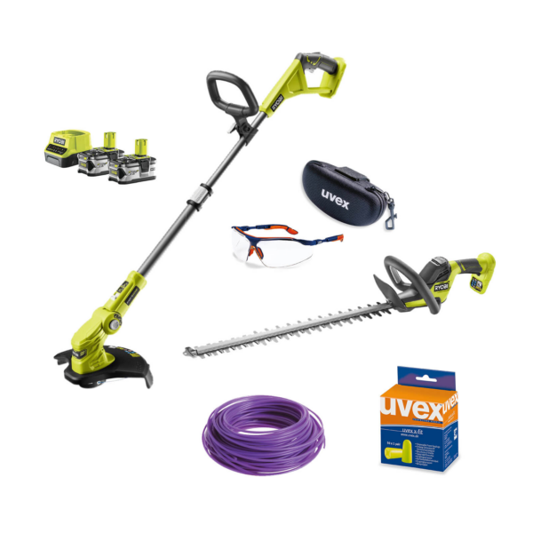 RYOBI Akku-Rasentrimmer-Set inkl. Heckenschere, Motorsense, Freischneider inkl. Akku-Set, 18V – Bild 2