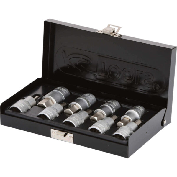 KS-Tools Bit-Stecknuss-Satz 1/2" Innensechskant 9-teilig, 4 - 17mm, KFZ-Werkzeug, kurze Ausführung – Bild 2