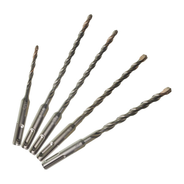 Milwaukee Hammerbohrer-Set SDS-Plus, Mauerbohrer, Steinbohrer mit konisch verlaufendem Spiralrücken - 5-teilig – Bild 2