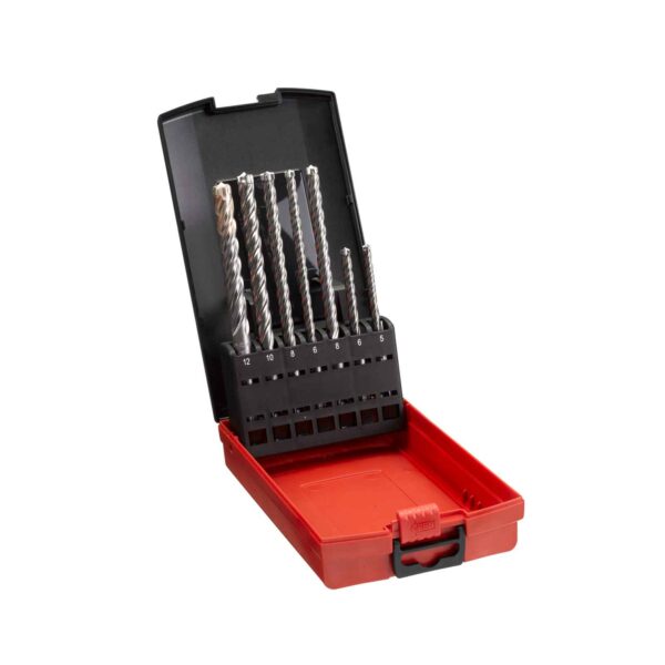 Milwaukee Hammerbohrer-Set SDS-Plus, Mauerbohrer, Steinbohrer, 4-spiralige Wendelgeometrie - 7-teilig – Bild 2