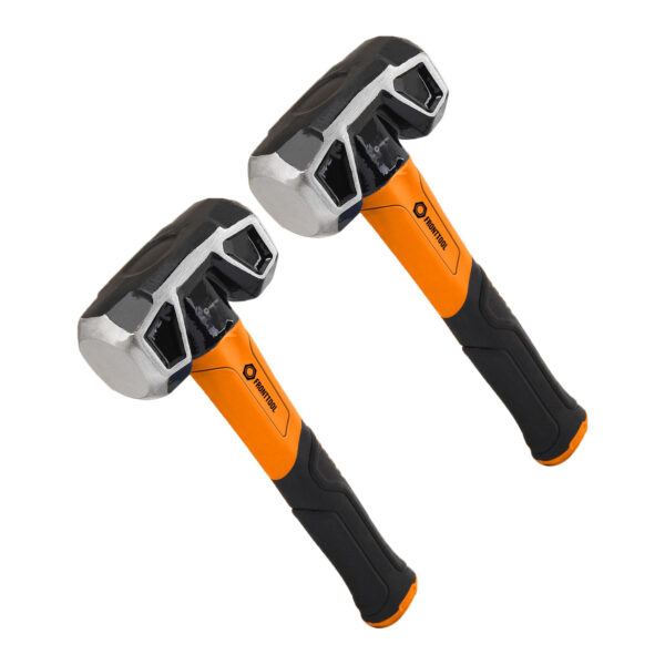FRONTTOOL Fäustel 2in1 - Doppelkopf Hammer mit 2 Schlagköpfen 25cm / 1350g - Karbonstahl Werkzeug 2 Stück – Bild 2