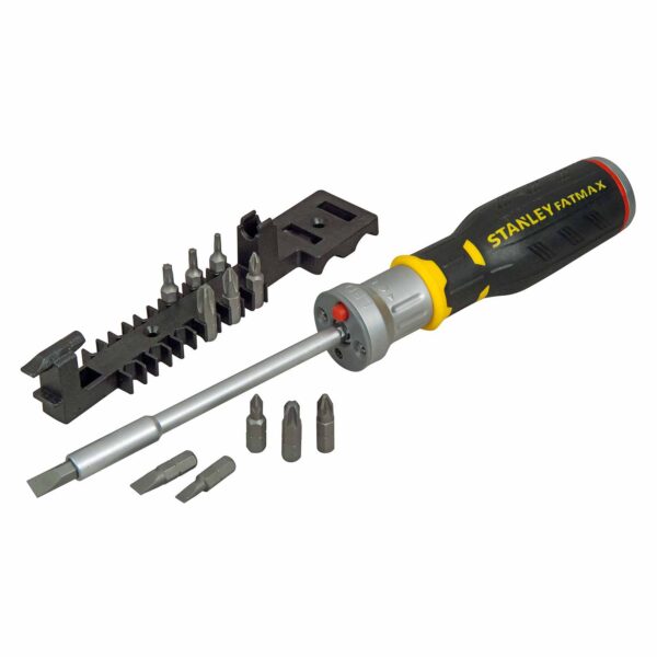 Stanley LED-Schraubendreher FatMax, Multibit, Elektro-Schraubendreher, mit Ratschenfunktion, 13-teilig – Bild 2