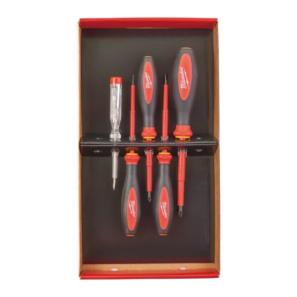 Milwaukee VDE Schraubendreher Set, Elektriker-Set, bis 10.000 Volt, 2-Komponenten-Handgriff, 5-teilig – Bild 2