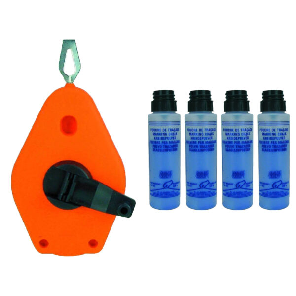 HaWe Schlagschnur-Set Practico XL 30m- 4x Ersatzkreidepulver blau, Markierschnur – Bild 2