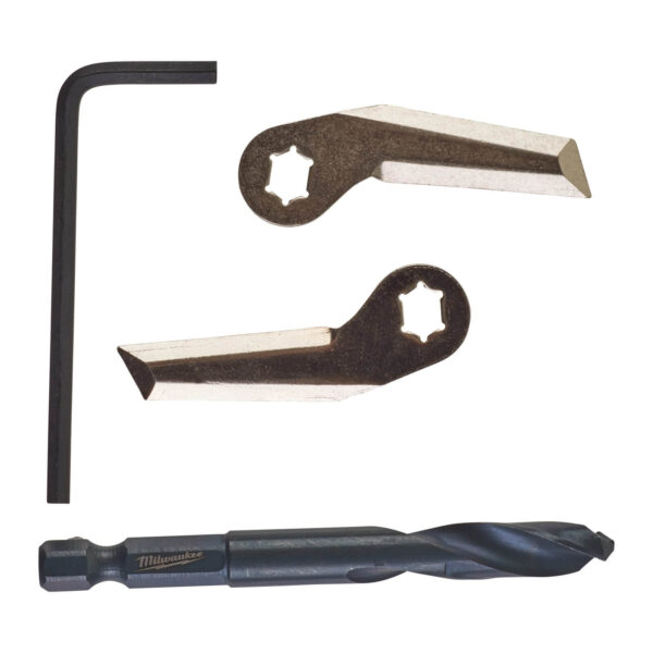 Milwaukee Kreisschneider-Ersatzmesser Set für Trockenbauwände, Ersatzmesser und Ersatzzentrierbohrer, 4-teilig – Bild 2