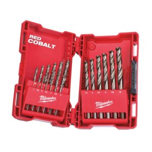 Milwaukee Metallbohrer HSS-G Red Cobalt Hochlegiert Stahlbohrer Eisenbohrer 1-10mm 19-teilig