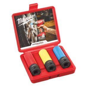 Milwaukee Schlagnuss-Set Shockwave, für Schlagschrauber mit Farbcodierung 17 / 19 / 21 mm 3-teilig