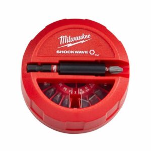 Milwaukee Bit-Set Puck Shockwave™ Schlagfester Bitsatz absorbiert Schlageinwirkungen, Bitbox, Bits, 15-teilig