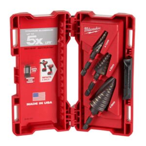 Milwaukee Stufenbohrer-Set Shockwave, Kegelsenker, Schälbohrer, Konus, 4-30mm 3-teilig