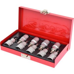 KS-Tools Bit-Stecknuss-Satz 1/2" Torx 9-teilig, 4 - 17mm, KFZ-Werkzeug, kurze Ausführung