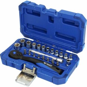 Brilliant Tools Steckschlüssel-Satz BT020023 1/4 Zoll, Werkzeugkasten, 23-teilig, Chrom Vanadium
