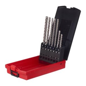 Milwaukee Hammerbohrer-Set SDS-Plus, Mauerbohrer, Steinbohrer, 4-spiralige Wendelgeometrie - 7-teilig