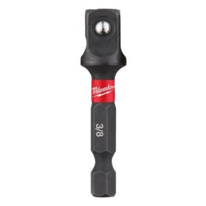 Milwaukee SHOCKWAVE Steckschlüsseleinsatz 50mm, 1/4 Zoll Sechskant auf 3/8 Zoll Vierkant, Adaptersatz aus Spezialstahl