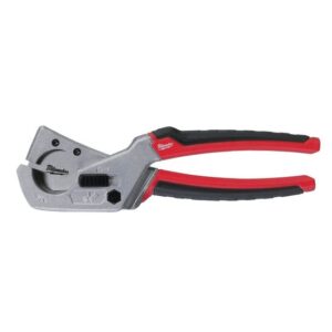 Milwaukee Kunststoffrohrschneider, Abschneider aus Voll-Metall, Rohrschere, für PEX, PB, MDP, PE, Kunststoff ⌀25 mm