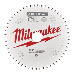 Milwaukee Kreissägeblatt 4932471380 sauberer Schnitt für Aluminium, 54 Zähne - 190x30mm