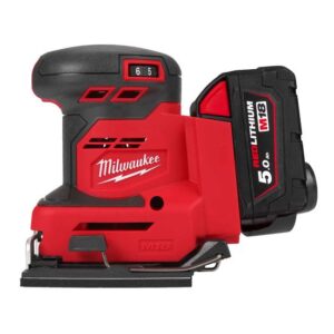 Milwaukee Akku-Schwingschleifer M18 BQSS-502B Exzenterschleifer mit universal Klettverbindung, 4933479967, 18V