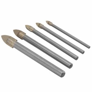 IRWIN Glas- & Fliesenbohrer-Set 10507912, Keramikbohrer, Hartmetallspitze, runde Löcher in Glas, 5-tlg
