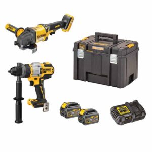 DeWALT Akku-Kombopack DCK2016T2T-QW 54V 6Ah Schlagbohrschrauber DCD999 + Winkelschleifer DCG418 + Akku und Ladegerät