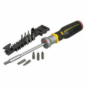 Stanley LED-Schraubendreher FatMax, Multibit, Elektro-Schraubendreher, mit Ratschenfunktion, 13-teilig