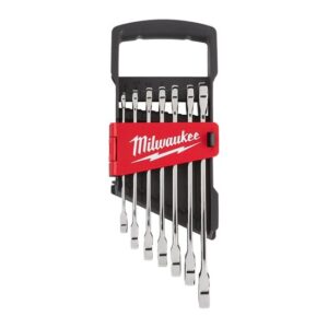 Milwaukee Ratschen-Ringmaulschlüssel-Set Max Bite, 144 Ratschenzähne, Langlebige Doppelklinke, 7-teilig