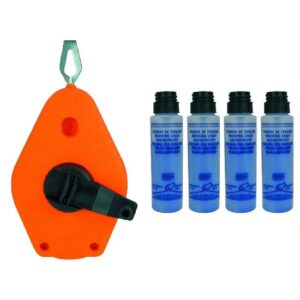 HaWe Schlagschnur-Set Practico XL 30m- 4x Ersatzkreidepulver blau, Markierschnur