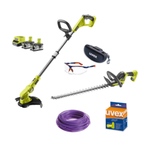 RYOBI Akku-Rasentrimmer-Set inkl. Heckenschere, Motorsense, Freischneider inkl. Akku-Set, 18V