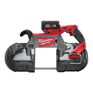 Milwaukee Akku-Bandsäge M18 CBS125-502C, Metallbandsäge, Eisensäge, Schnittleistung 125x125mm, 18V
