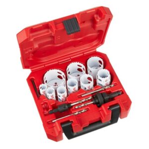 Milwaukee HOLE DOZER Bi-Metall-Lochsägen-Set für Stahl, Gusseisen, Aluminium, Holz, Kunststoff, MDF-Platten uvm.14-teilig