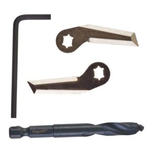 Milwaukee Kreisschneider-Ersatzmesser Set für Trockenbauwände, Ersatzmesser und Ersatzzentrierbohrer, 4-teilig