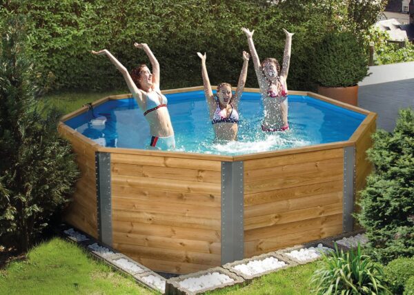Massivholzpool 593 mit Leiter