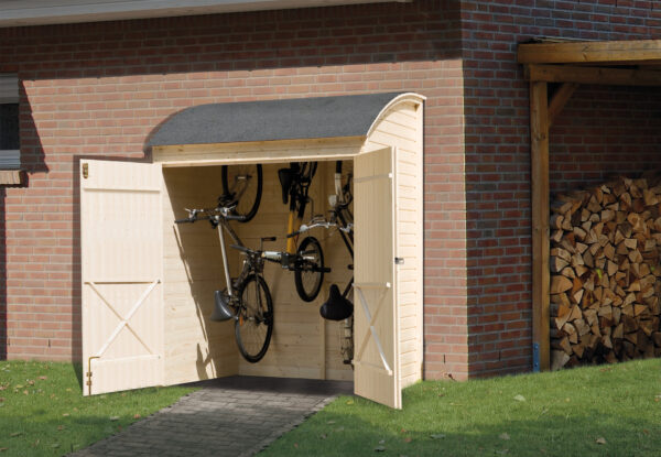 Fahrrad und Mehrzweckbox natur