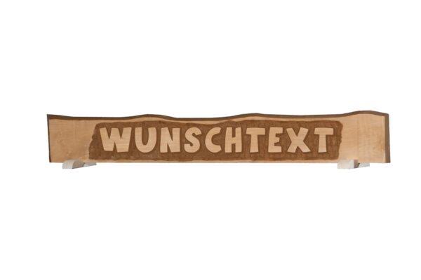 handgeschnitztes Massivholzschild mit individuellem Text bis zu12 Buchstaben