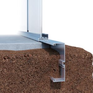 Alu-Fundamentrahmen für Gewächshaus Linea, pressblank