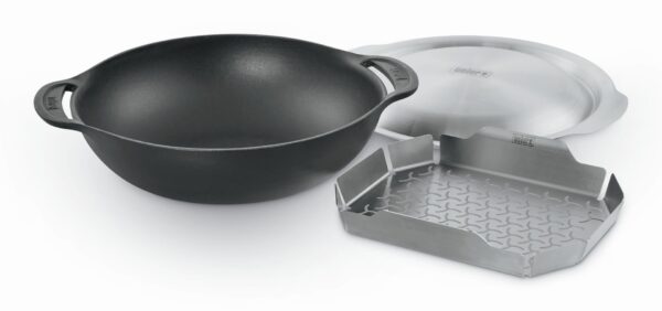 Wok-Einsatz - Gourmet BBQ System  inklusive Deckel und Dünsteinsatz
