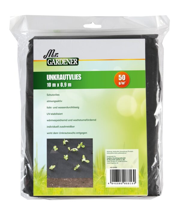Unkrautvlies Schwarz 0,9X10m