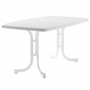 Gartentisch oval 150x90 cm, weiß