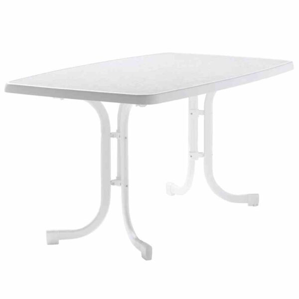 Gartentisch oval 150x90 cm, weiß