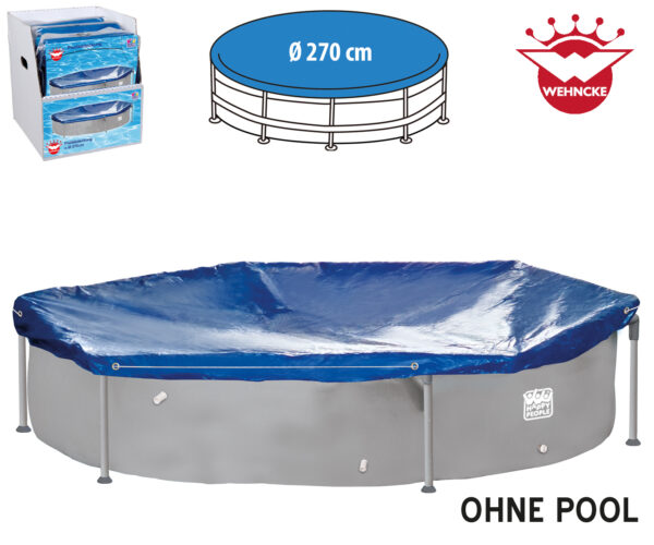 Poolabdeckung mit Gummizug, blau