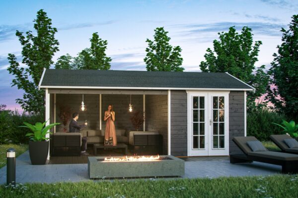 Gartenhaus Tilburg 613x380cm, 28mm