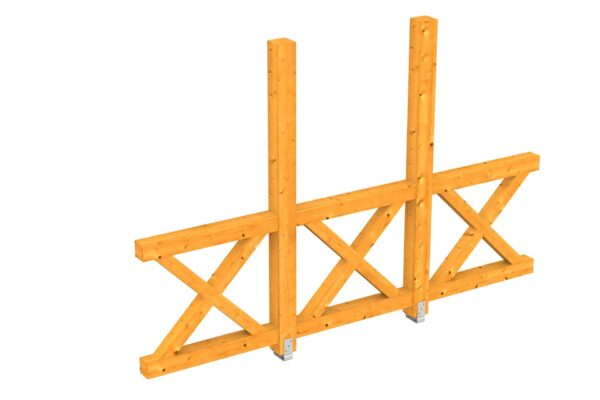 Seitenwand Andreaskreuz, freistehehend Fichte