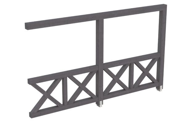 Seitenwand Andreaskreuz, Wandanbau Fichte