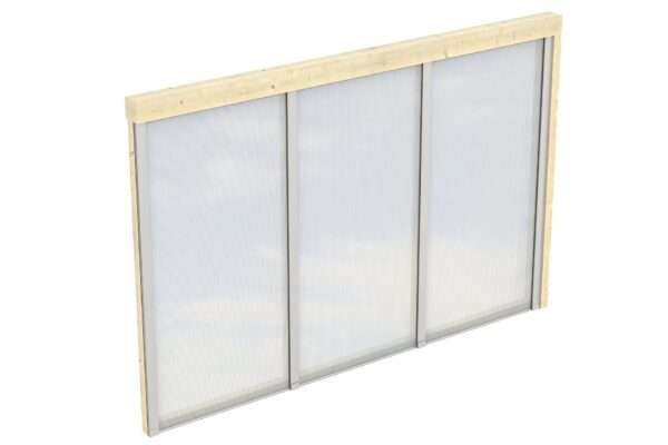 Seitenwand m. Polycarbonat, Wandanbau Fichte