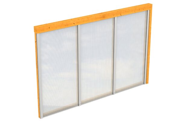 Seitenwand m. Polycarbonat, Wandanbau Fichte