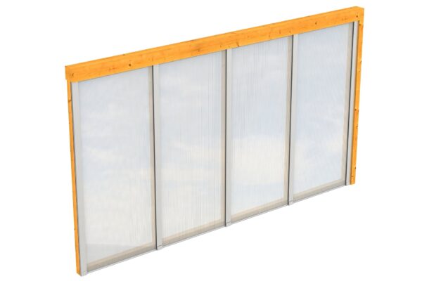 Seitenwand m. Polycarbonat, Wandanbau Fichte