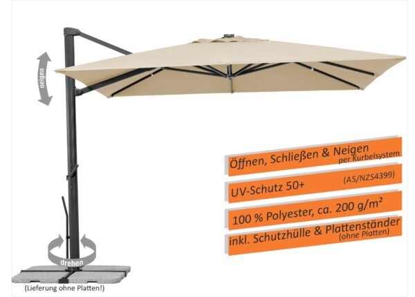 Ampelschirm Rhodos Smart 300x300cm