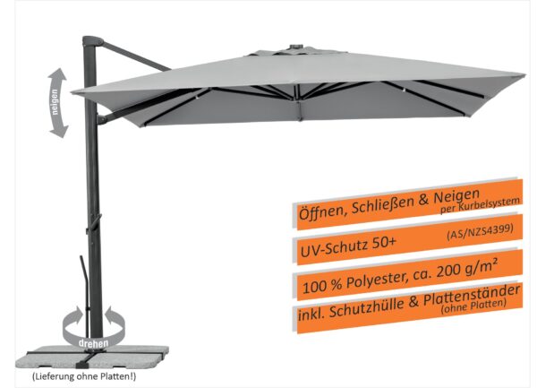 Ampelschirm Rhodos Smart 300x300cm